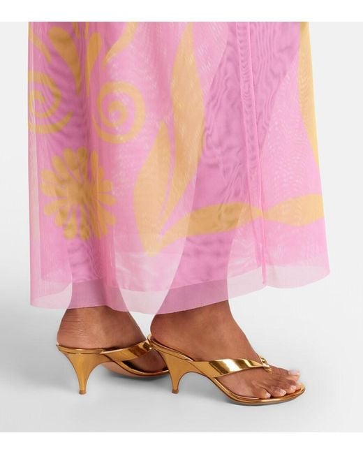 Cala De La Cruz Pink Tania Printed Maxi Dress