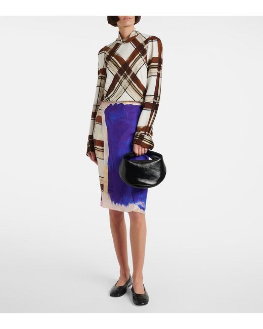 Dries Van Noten Black Croc-Effect Leather Ballet Flats