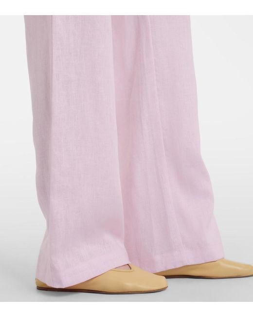 Faithfull The Brand Pink Lulea Linen Wide-Leg Pants