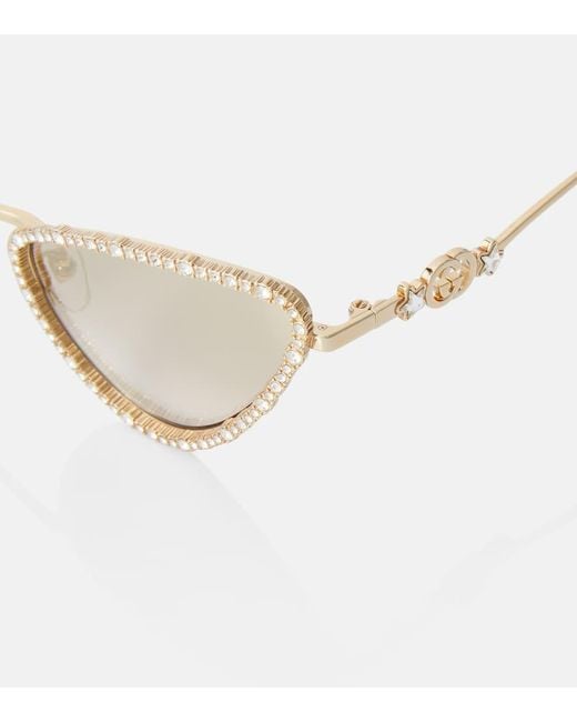 Gafas de sol cat-eye con GG Gucci de color Natural