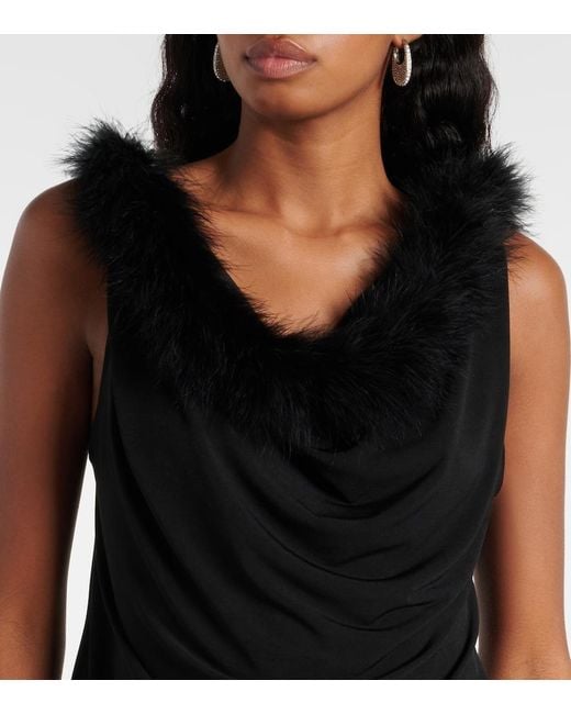 Coperni Black Feather-Detailing Top