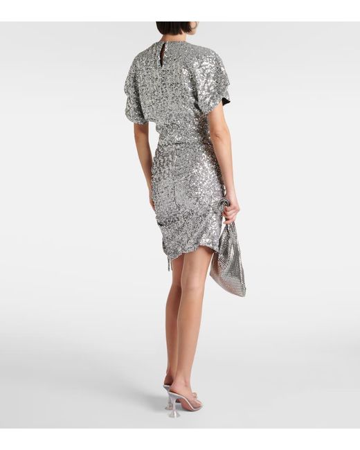 Rabanne Gray Sequined Miniskirt
