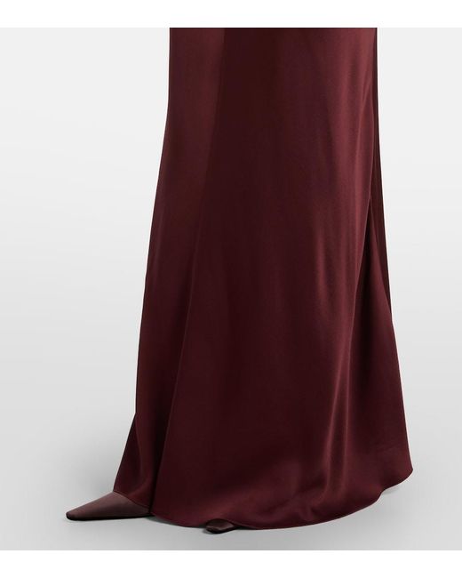Victoria Beckham Purple Gathered Jersey Maxi Dress