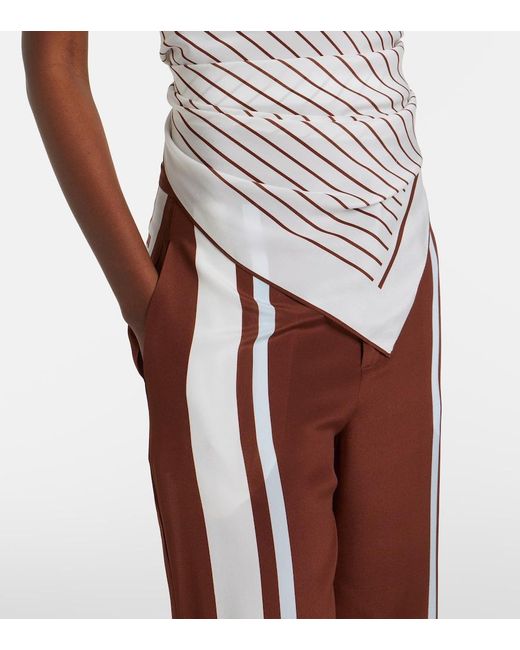 Sir White Marais Striped Halterneck Silk Top