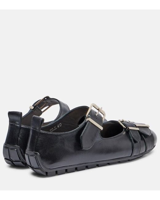 Simone Rocha Black Buckle Ballerina Leather Ballet Flats