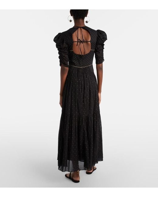 Isabel Marant Black Sichene Polka-Dot Cotton Maxi Dress