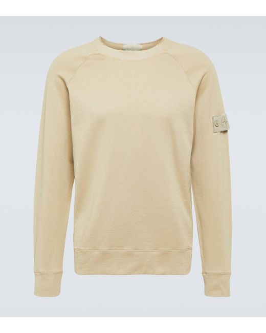 Stone Island Natural Ghost Compass Cotton Jersey Sweatshirt for men