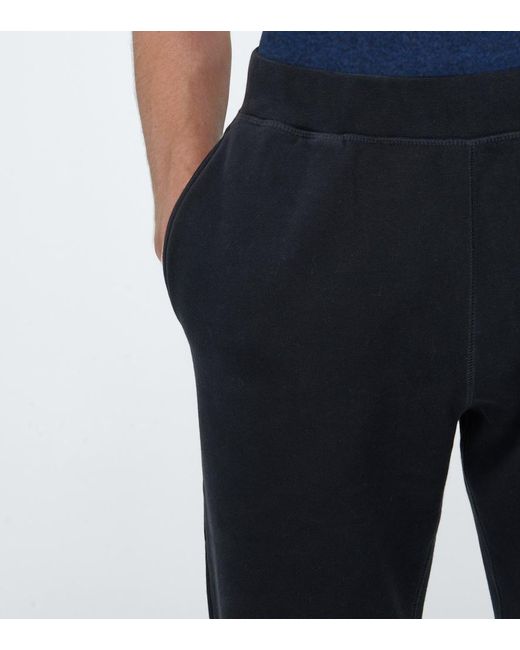 Sunspel Blue Loopback Cotton Sweatpants for men