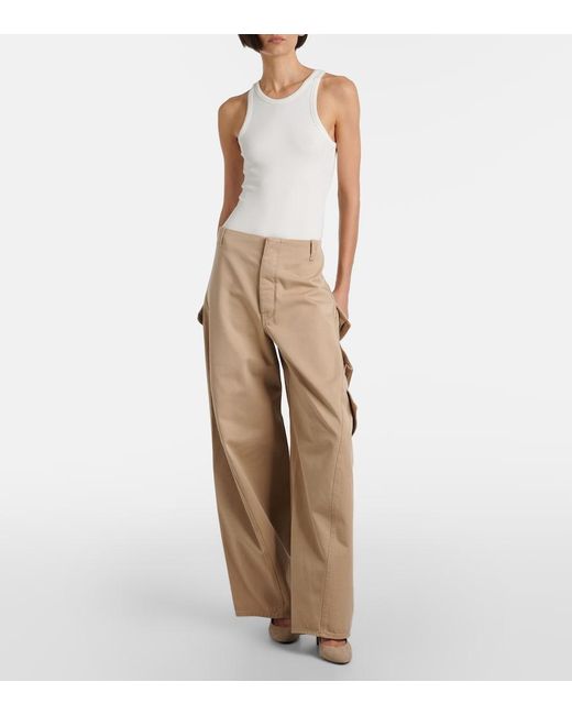 Alaïa Natural Cotton Cargo Pants
