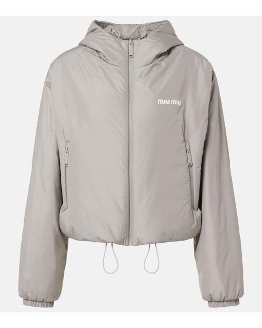 Miu Miu Gray Wattierte Jacke