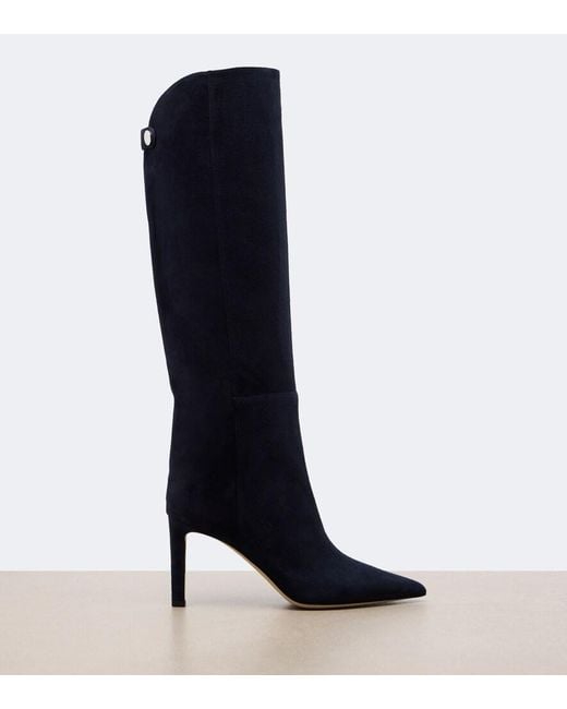 Jimmy Choo Blue Alizze Suede Knee-High Boots