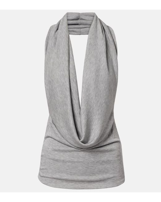 AYA MUSE Gray Viona Draped Top
