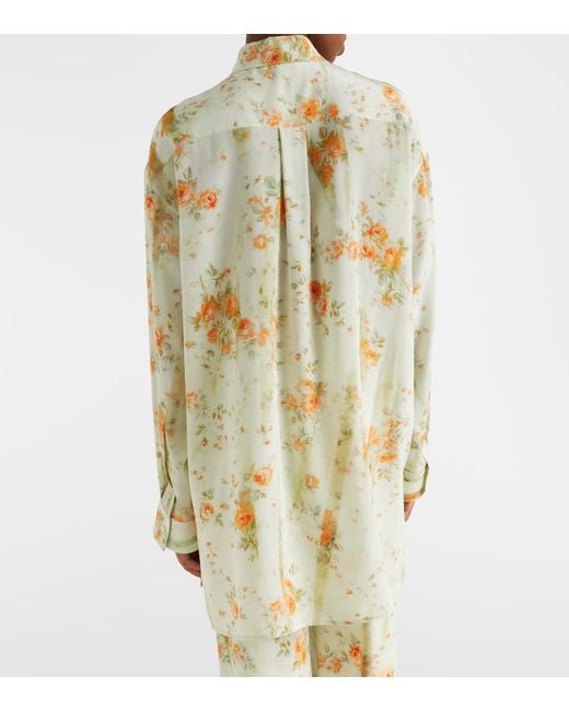 McQueen Metallic Oversized Floral Shirt