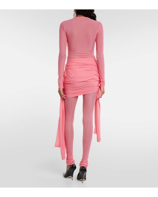 Blumarine Pink Semi-sheer leggings