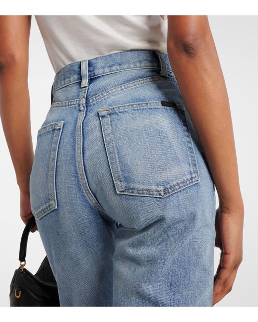 Saint Laurent Blue High-rise Straight Jeans