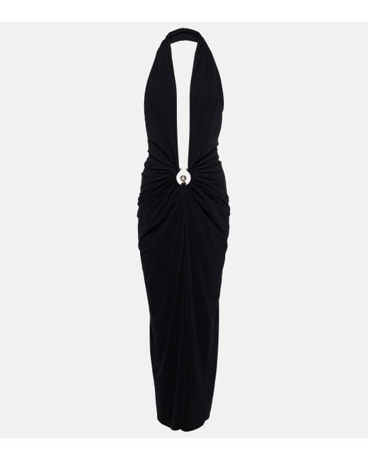 Christopher Esber Black Orbit Halterneck Midi Dress