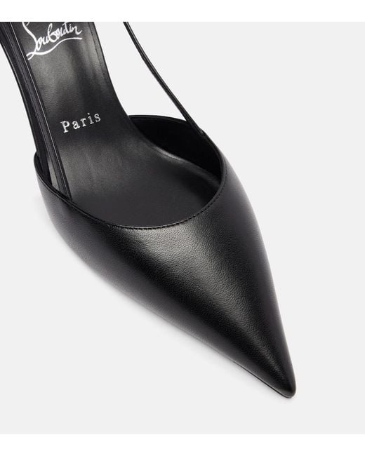 Christian Louboutin Black Miss Z Sling 60 Leather Slingback Pumps