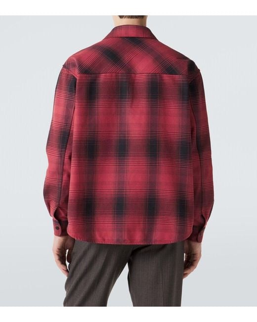Our Legacy Red Checked Cotton Shirt for men