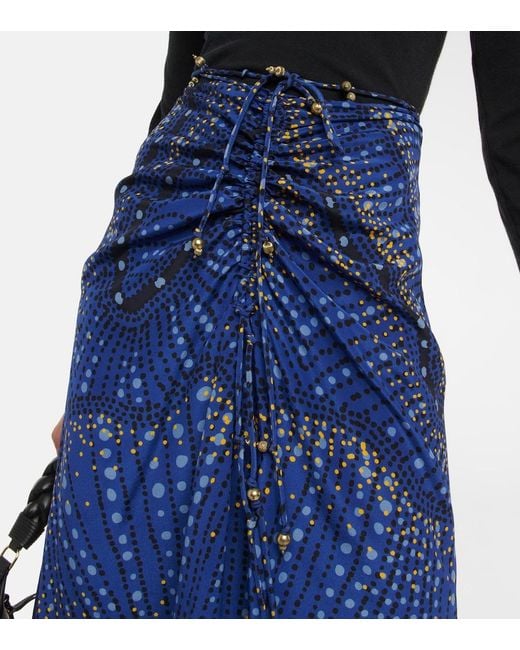 Altuzarra Blue Safia Silk Maxi Skirt