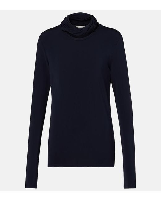 TOVE Blue Lisette Jersey Turtleneck Top