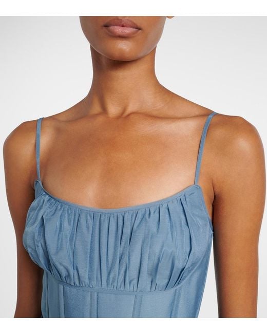 Zimmermann Blue 'pleated Tiered Midi' Dress