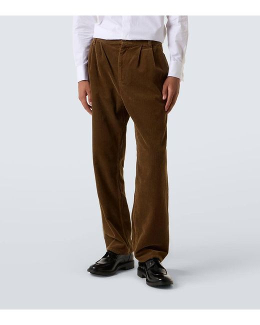 Saint Laurent Weite Hose Aus Baumwoll-Cord in Brown für Herren