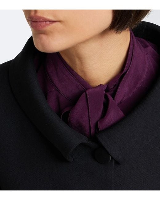 Valentino Black Crepe Couture Feather-Trimmed Jacket