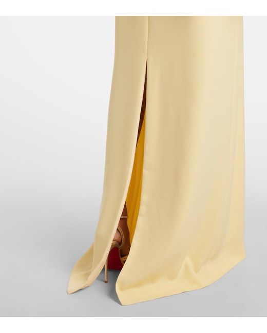 Costarellos Metallic Meena Floral Crepe Gown