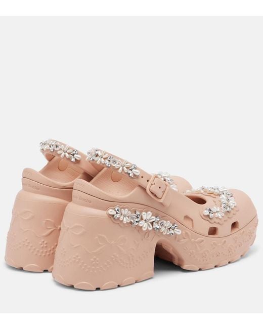 Simone Rocha Pink X Crocs Embellished Slingback Pumps