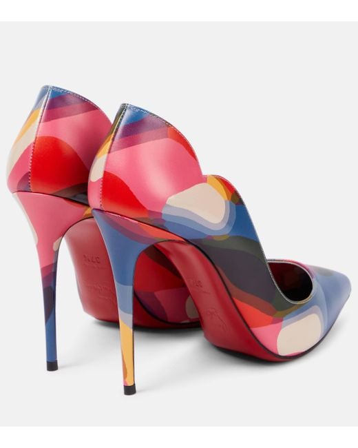 Christian Louboutin Blue Hot Chick 100 Printed Leather Pumps