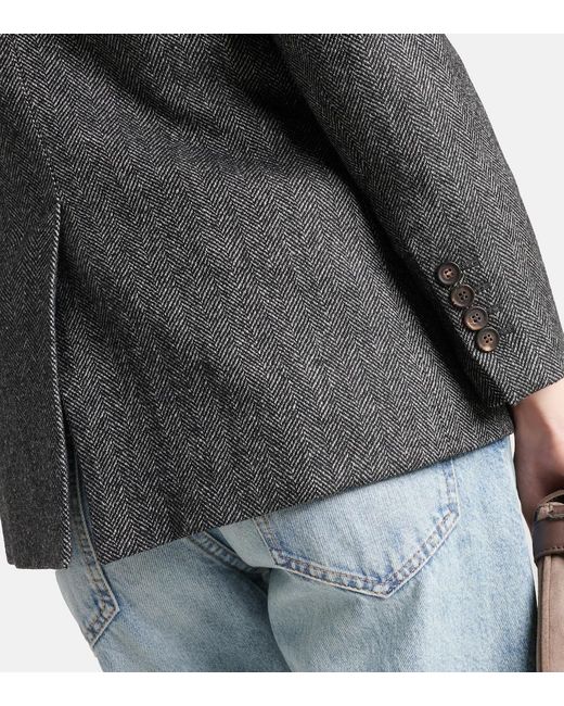 Brunello Cucinelli Black Wool-Blend Blazer