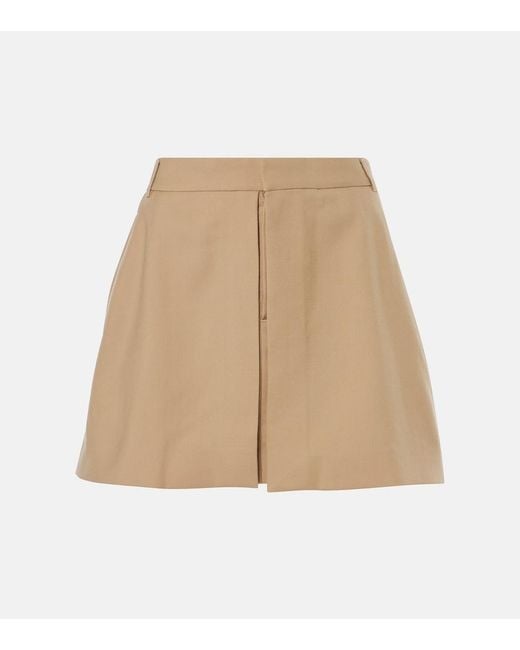 AMI Natural Wool Gabardine Miniskirt