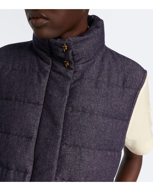 Moncler Blue Bessez Denim Down Vest