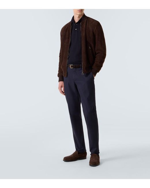 Lardini Blue Virgin Wool Polo Sweater for men