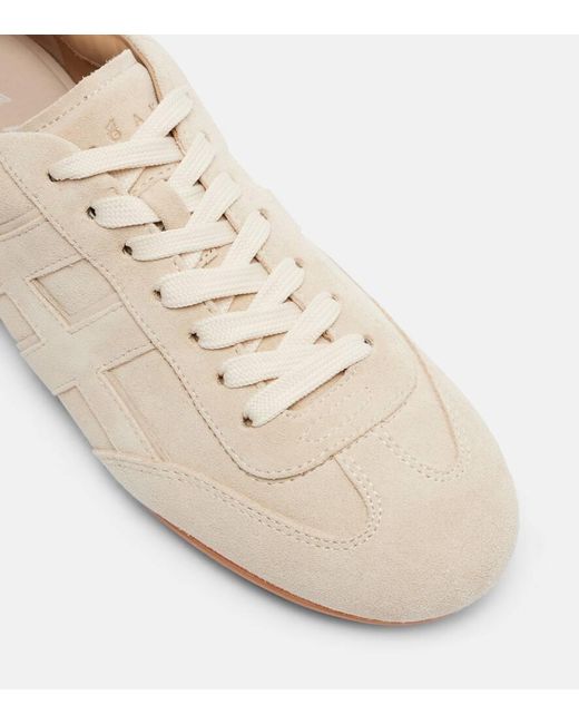 Hogan White H693 Suede Sneakers