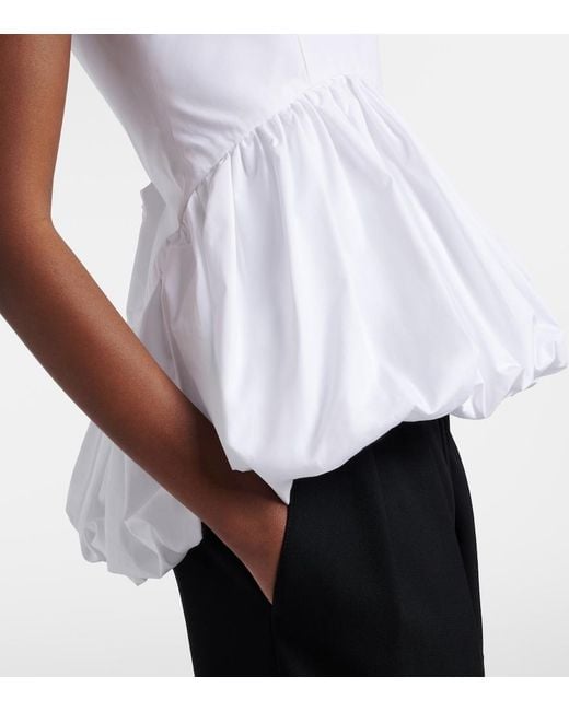 Rohe White Peplum Cotton Poplin Top