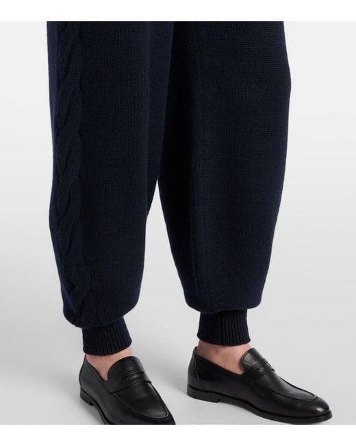Loro Piana Blue Napier Cashmere Sweatpants