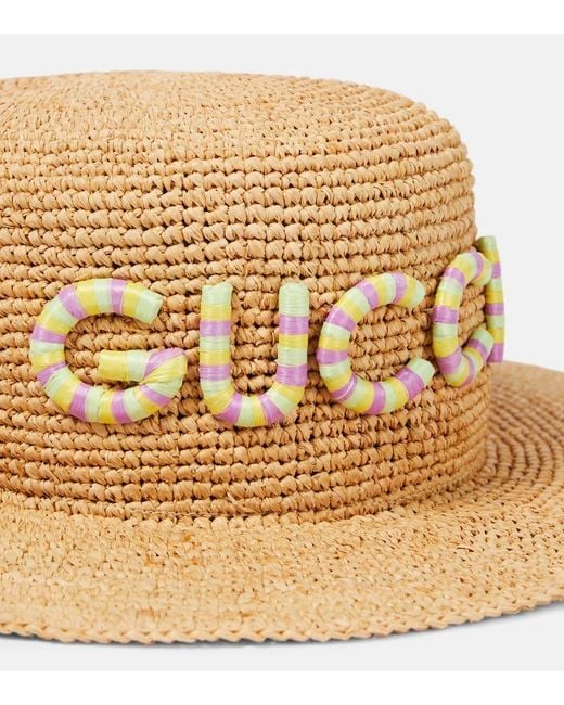 Cappello in paglia di Gucci in Natural