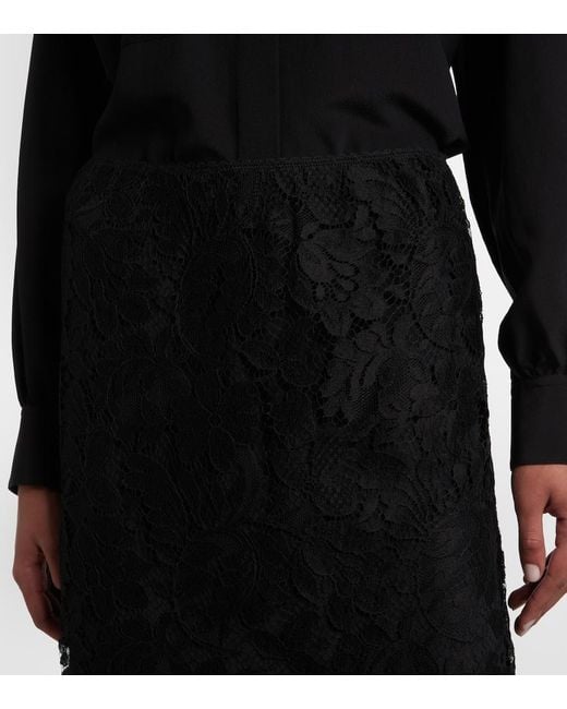 Chloé Black Floral Cotton-Blend Lace Miniskirt