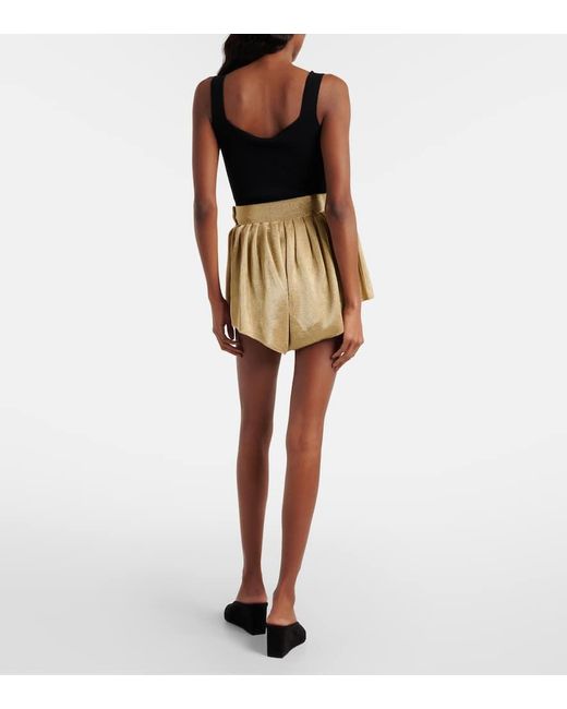 Alaïa Natural High-Rise Mesh Shorts