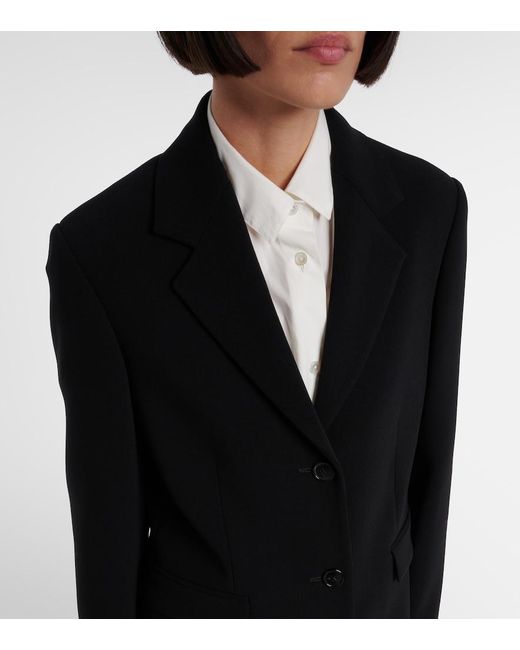 The Row Black Cerys Wool-Blend Coat