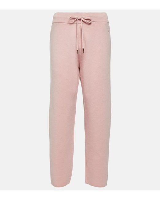 Pantalones deportivos de lana y cachemir Moncler de color Pink