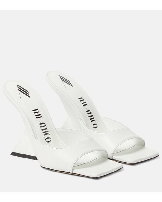 The Attico White Cheope 105 Leather Mules