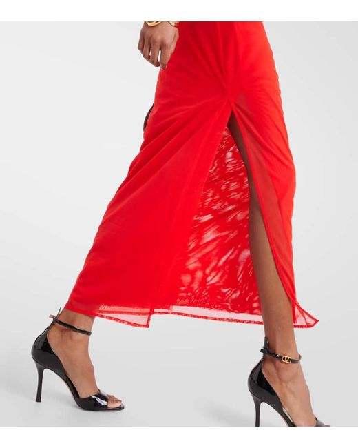 Sir. The Label Red Jacques Mesh Maxi Dress