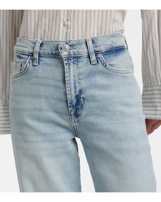 7 For All Mankind Blue Lotta Wide-Leg Jeans