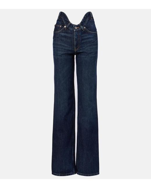 Jean Paul Gaultier Blue Curved Bootcut Jeans