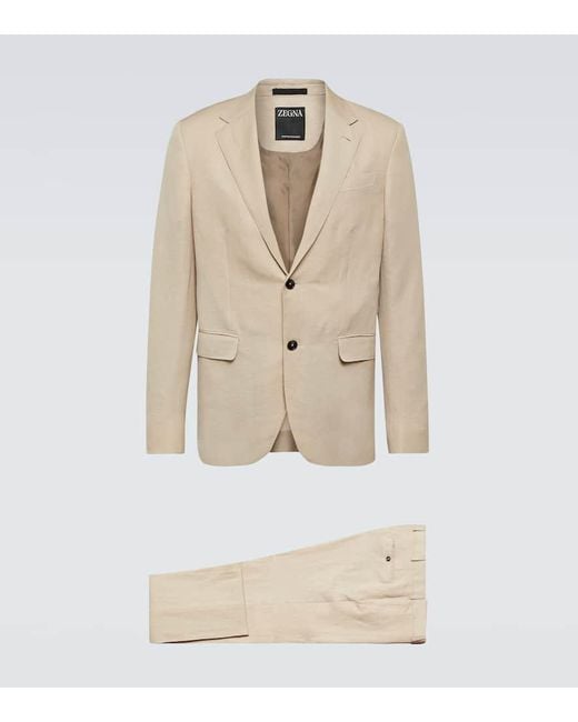 Zegna Natural Trofeo Wool And Linen Suit for men