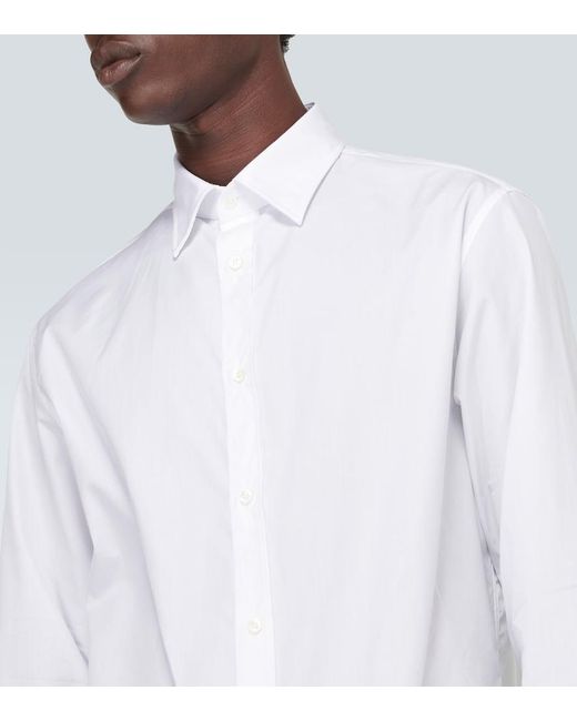 Camicia Oxford in popeline di cotone di Loro Piana in White da Uomo