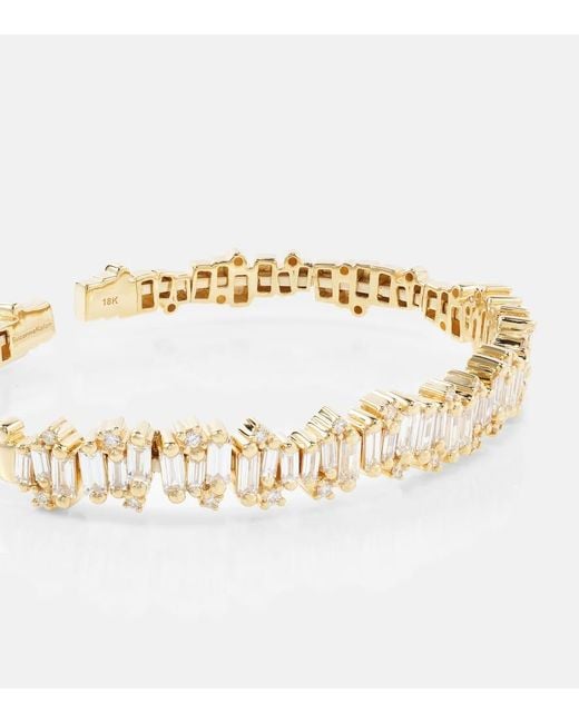 Brazalete Shimmer Audrey de oro de 18 ct con diamantes Suzanne Kalan de color Metallic