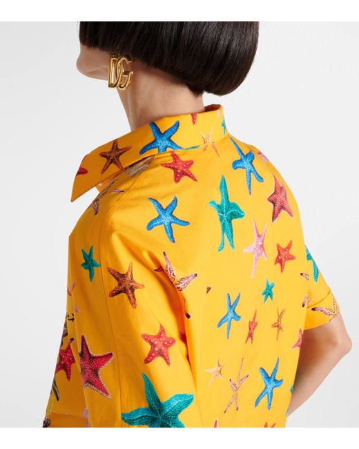 Dolce & Gabbana Yellow Capri Printed Cotton Shirt